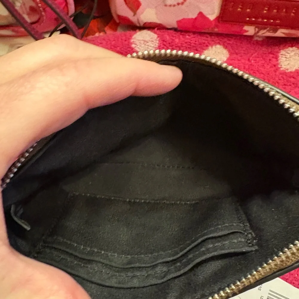 Coach Tan and Black Monogram Wristlet - Picture 4 of 5